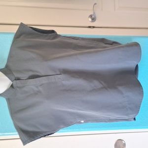 FIGS RAFAELA OVERSIZED GRAY SCRUB TOP XXS